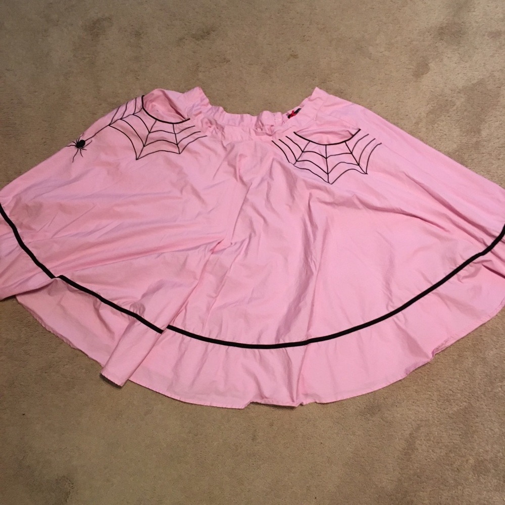 Hell Bunny Pink Spider Skirt Pinup Vintage Style